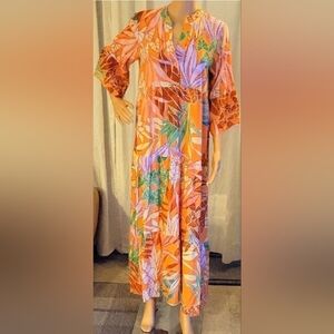 Made In Italy Floral Multicolor Maxi Dress No Size. Approx M/L